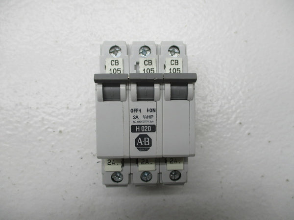 ALLEN BRADLEY 1492-CB3H020 CIRCUIT BREAKER SER. C 2A 277V NSNP