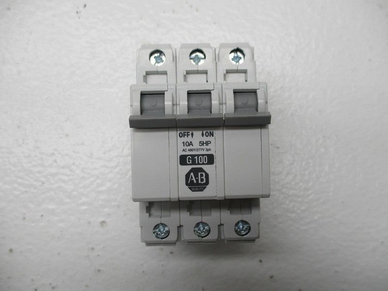 ALLEN BRADLEY 1492-CB3G100 CIRCUIT BREAKER SER. C 10A 277V NSNP