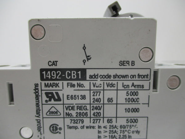 ALLEN BRADLEY 1492-CB1G010 CIRCUIT BREAKER SER. B 1A NSNP