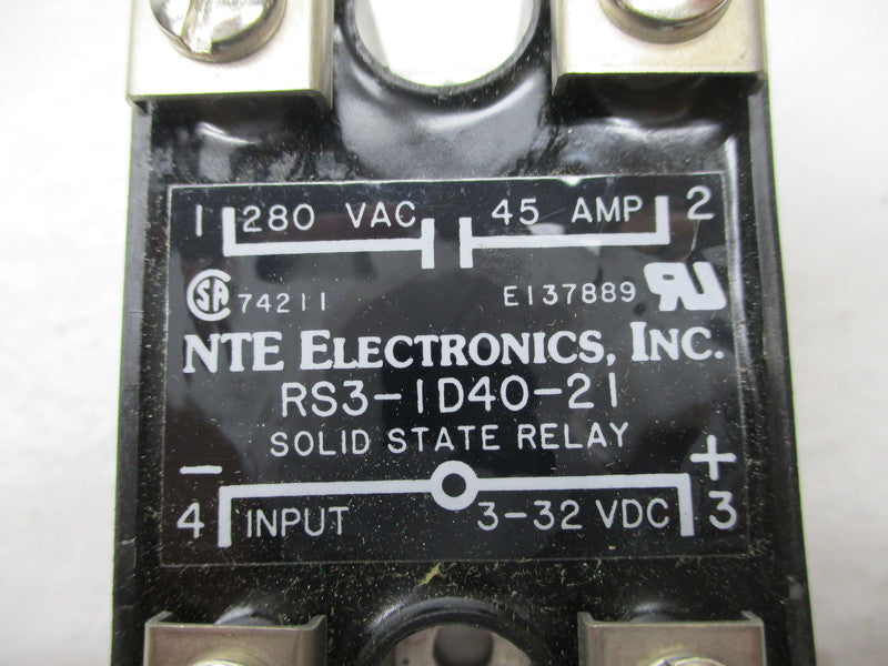 NTE ELECTRONICS RS3-1D40-21 SOLID STATE  RELAY 280V NSNP