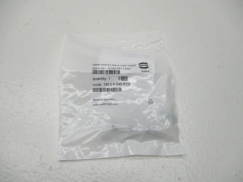 HARTING 21021511305 HARAX M8-S MALE CONNNECTOR * NEW IN FACTORY BAG *