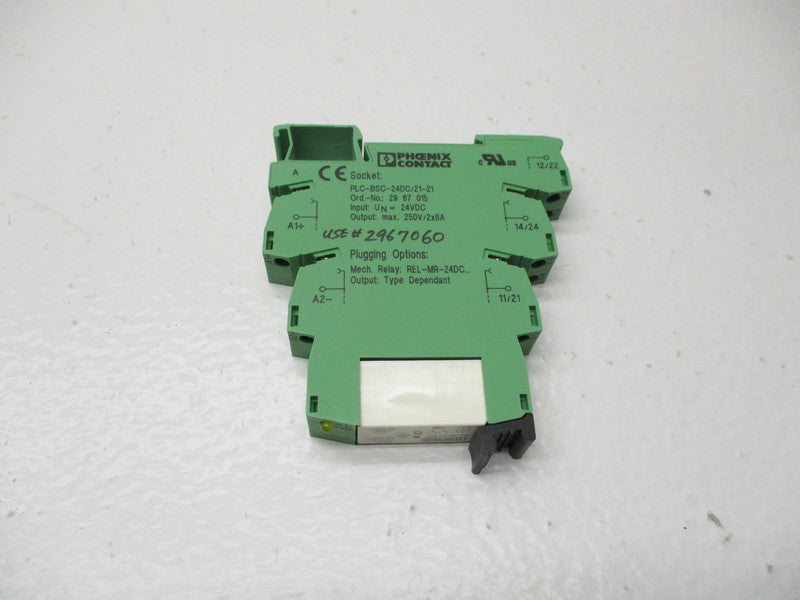 PHOENIX CONTACT PLC-BSC-24DC/21-21 W/ 2961192 RELAY MODULE 24VDC NSNP