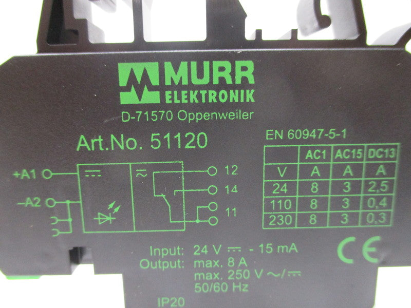 MURR ELEKTRONIK 51120 OUTPUT RELAY 24V NSNP