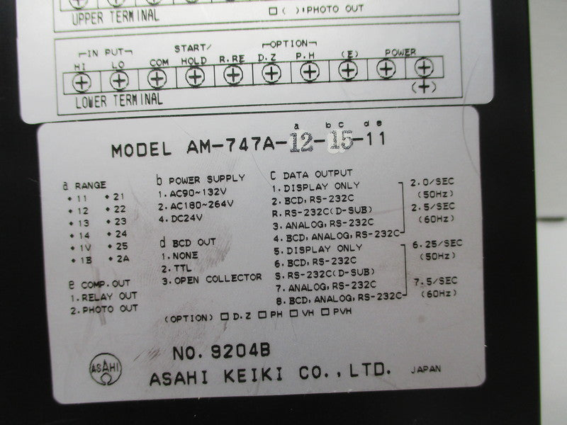 ASAHI KEIKI AM-747A-12-15-11 UNMP
