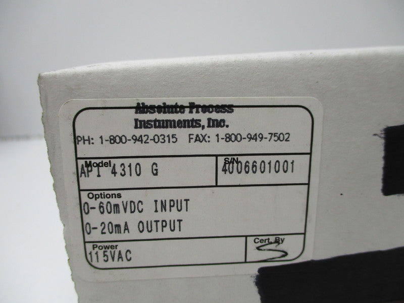 ABSOLUTE PROCESS INSTRUMENTS API4310G NSFS