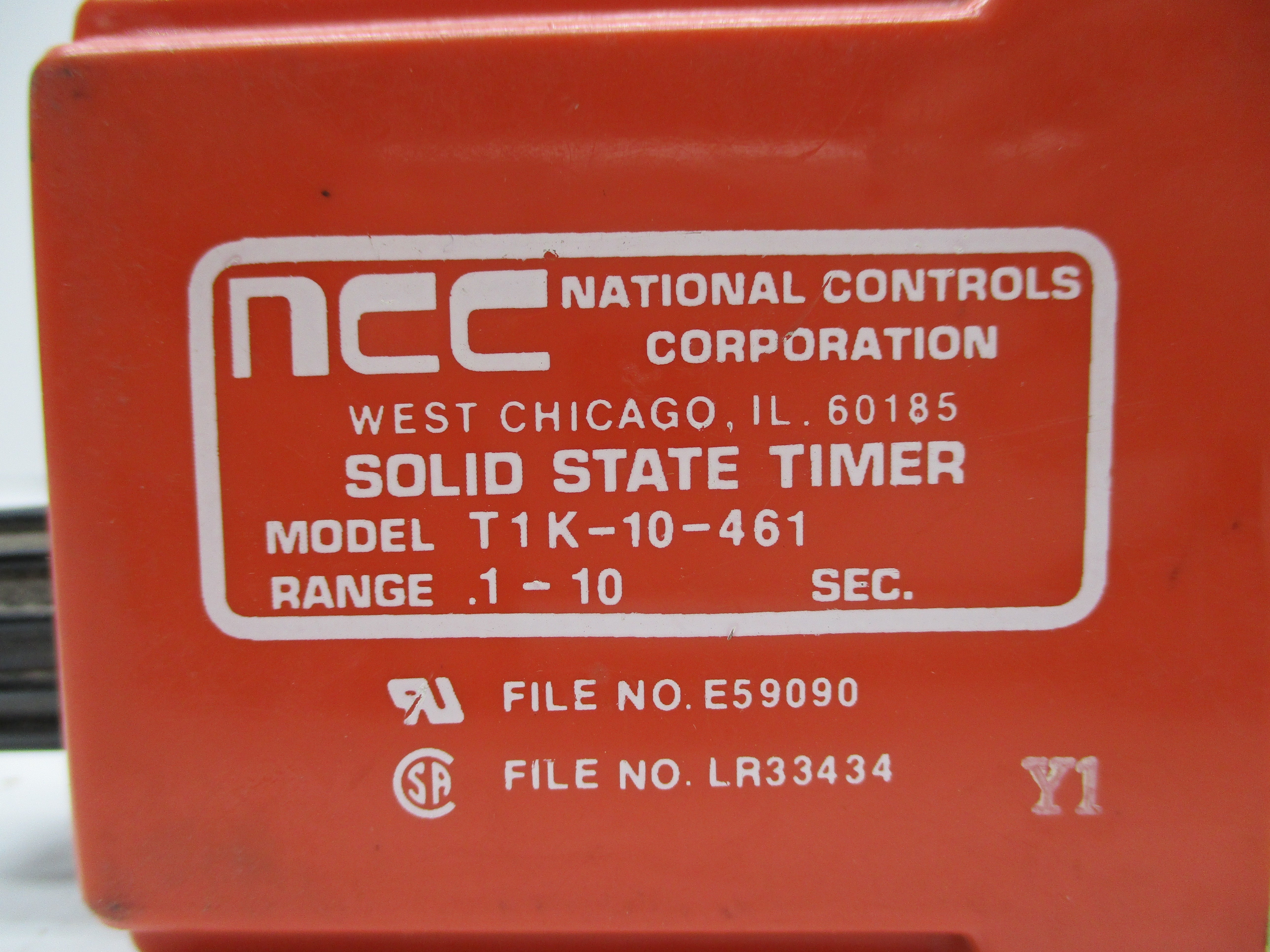 NCC T1K-10-461 SOLID STATE TIMER 0.1-10 SEC. *USED*