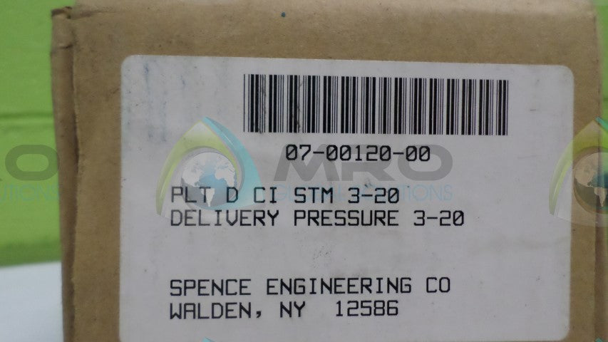SPENCE ENGINEERING CO. 07-00120-00 VALVE *FACTORY SEALED*