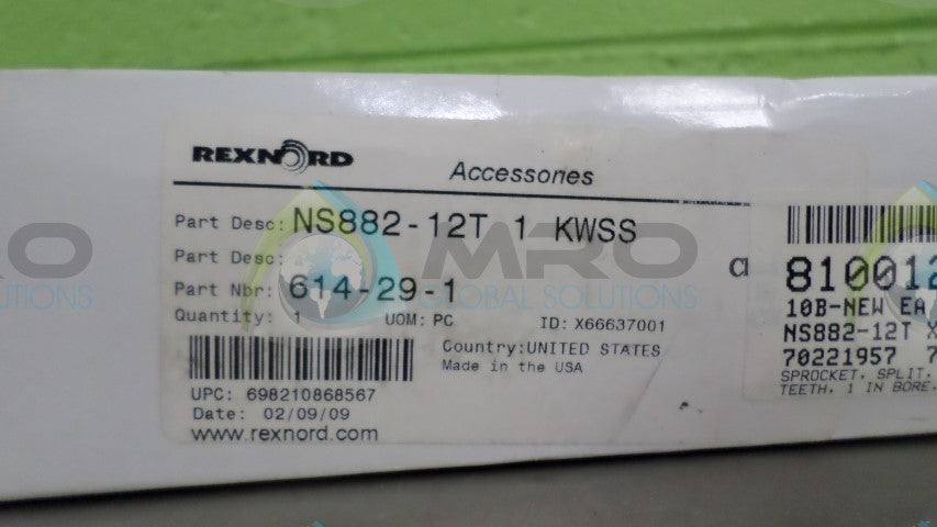REXNORD NS882-12T SPROCKET *NEW IN BOX*