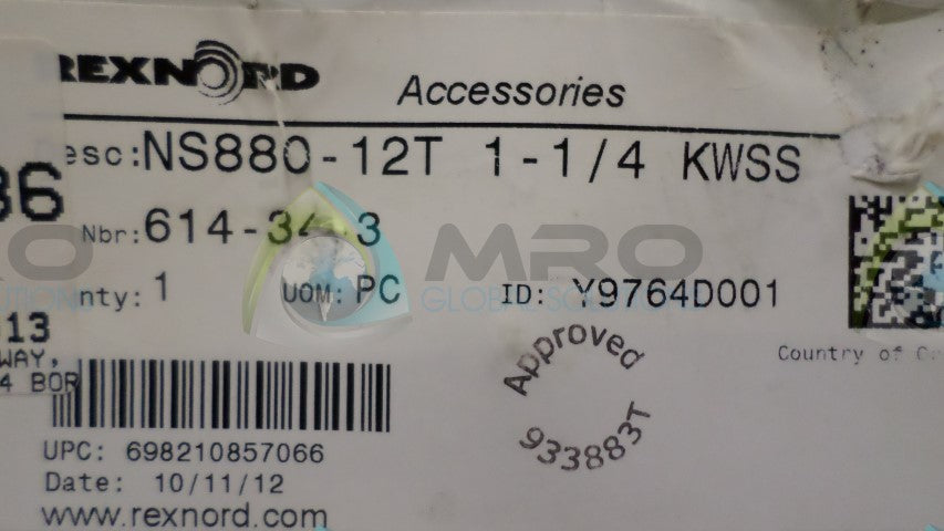 REXNORD NS882-12T-1-1/4 SPROCKET *NEW IN BOX*