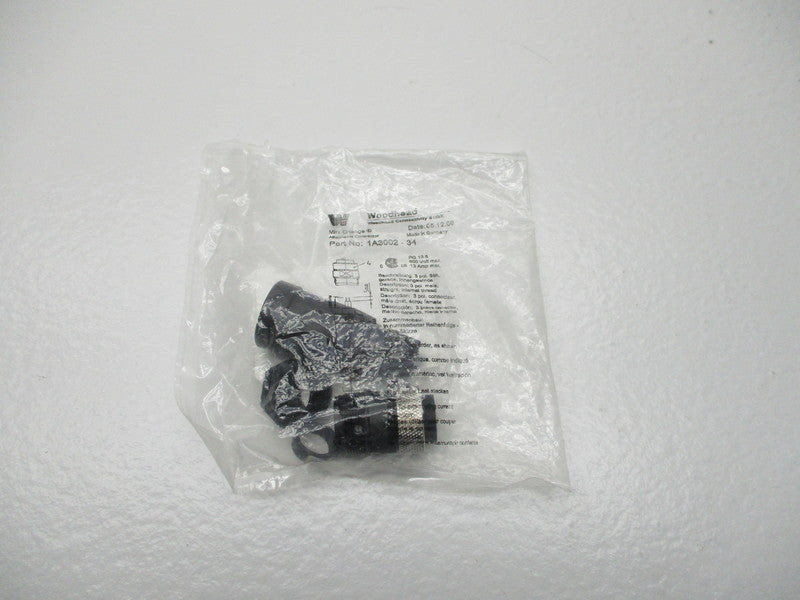 DANIEL WOODHEAD 1A3002-34 MALE STRAIGHT CONNECTOR * NEW IN FACTORY BAG *