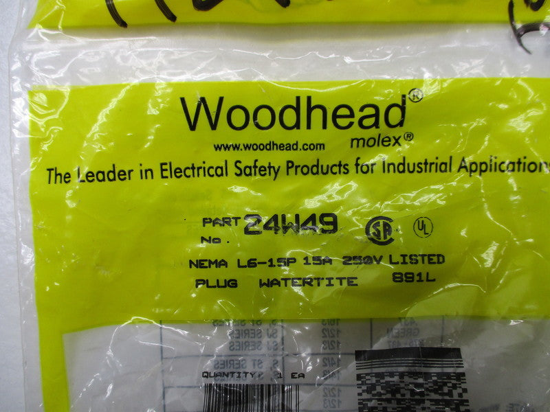 WOODHEAD 24W49 CONNECTOR WATERTITE *NEW*