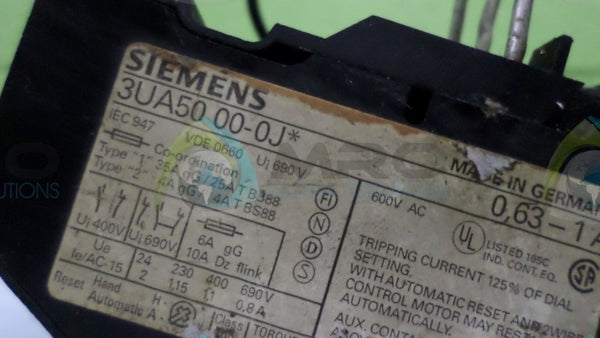 SIEMENS 3UA50-00-0J RELAY  UNMP