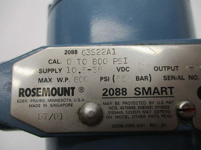 ROSEMOUNT 2088G3S22A1 (AS PICTURED) NSNP