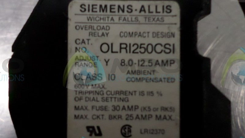 SIEMENS-ALLIS 0LRI250CSI  UNMP