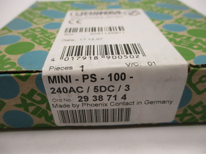 PHOENIX CONTACT MINI-PS-100-240AC/5DC/3 NSFS