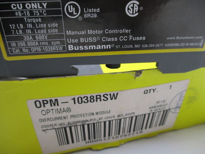 BUSSMANN OPTIMA OPM-1038RSW NSMP