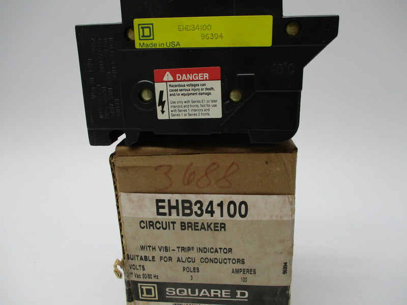 SQUARE D EHB34100 CIRCUIT BREAKER 100A 277V NSMP
