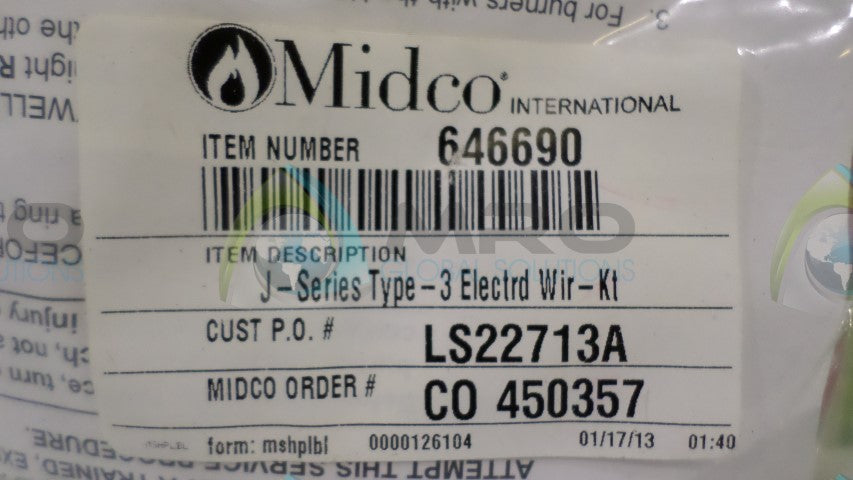 MIDCO 646690 3 ELECTRICAL WIRE KIT *NEW IN ORIGINAL PACKAGE*