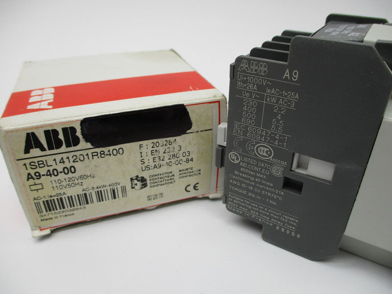 ABB A9-40-00 1SBL141201R8400 CONTACTOR 110/120V NSMP