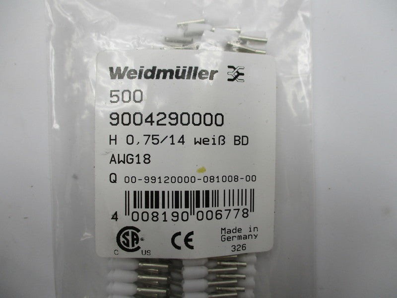 WEIDMULLER 9004290000 (PKG OF 500) NSMP