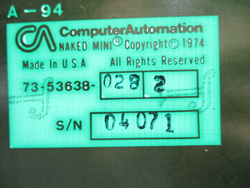 COMPUTER AUTOMATION 73-53638-02B-2 UNMP