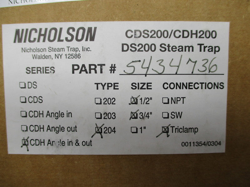 NICHOLSON 5434736 CDH204 NSMP