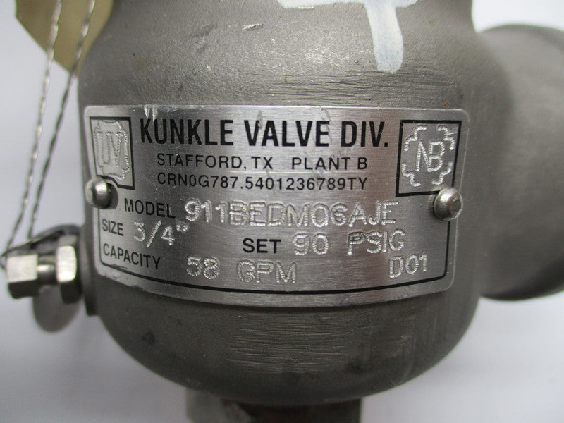 KUNKLE VALVE 911BEDM06AJE0090 NSMP