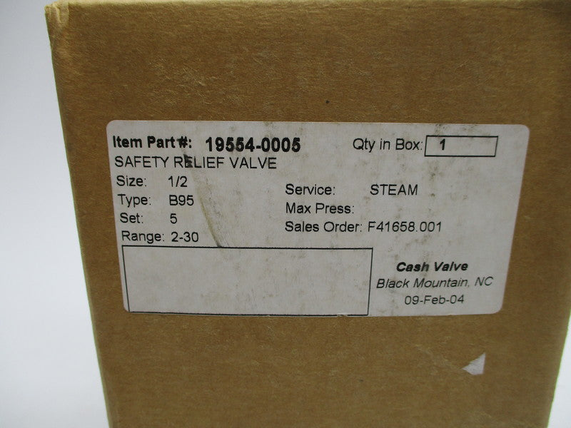 CASH VALVE 19554-0005 NSFS