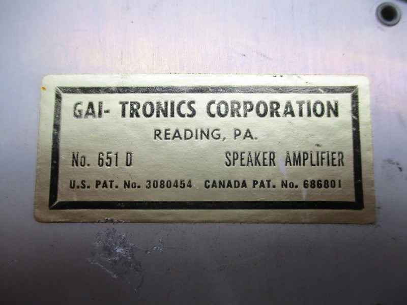GAI-TRONICS 651D UNMP