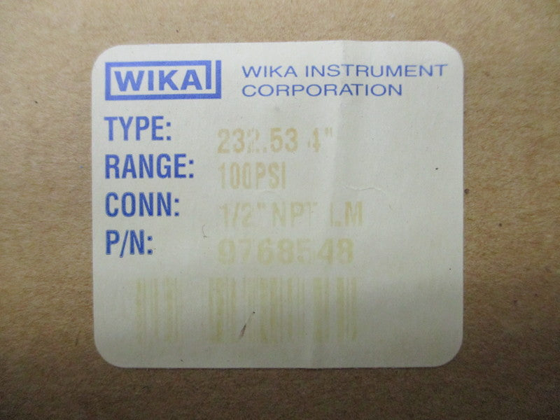 WIKA 9768548 100PSI 1/2" NSMP