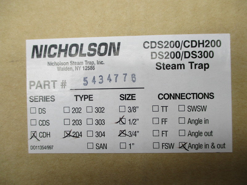 NICHOLSON 5434776 CDH204 NSMP