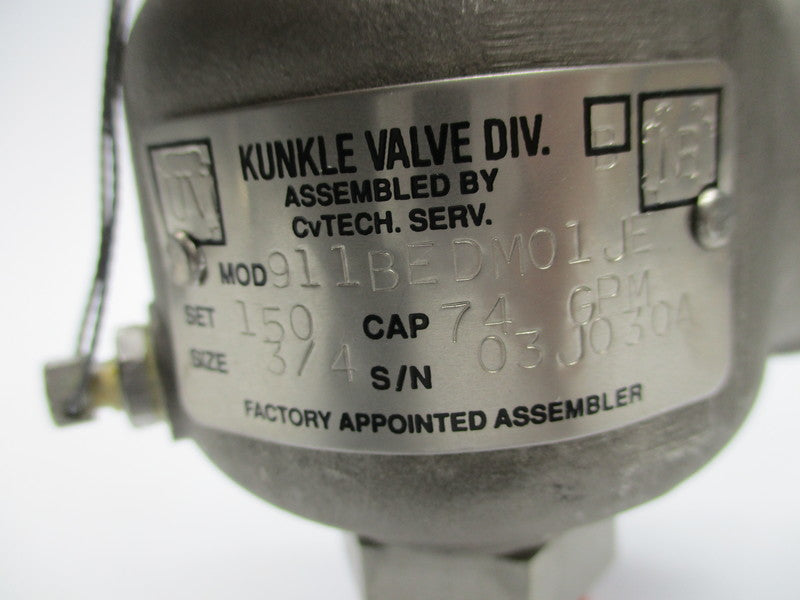 KUNKLE VALVE 911BEDM01JE0150 NSNP