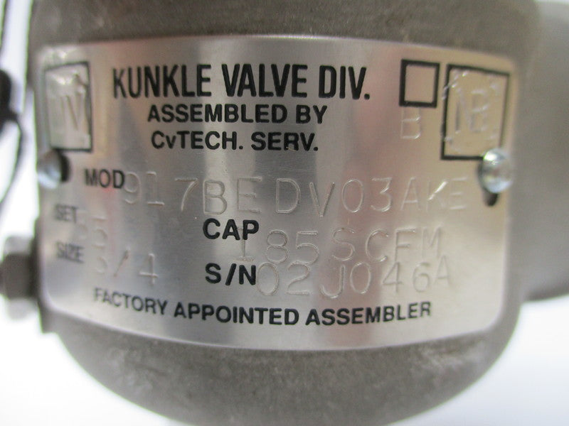 KUNKLE VALVE 917BEDV03AKE0055 NSNP