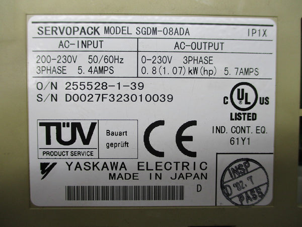 YASKAWA ELECTRIC SGDM-08ADA NSNP