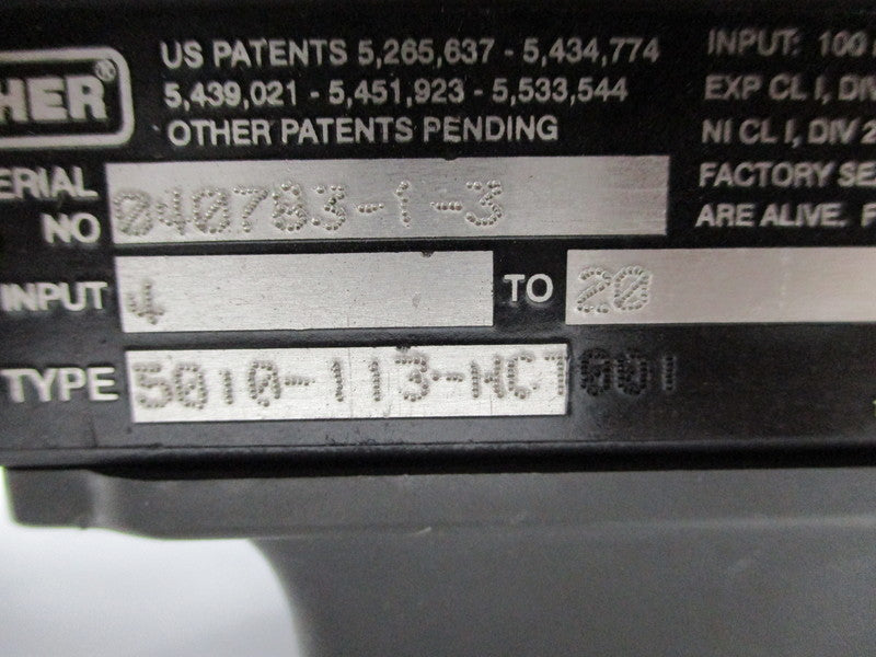 FISHER 5010-113-HCT001 NSNP