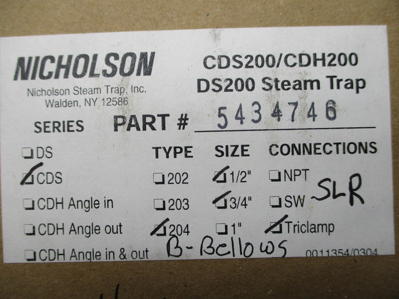 NICHOLSON 5434746 CDS204 NSMP