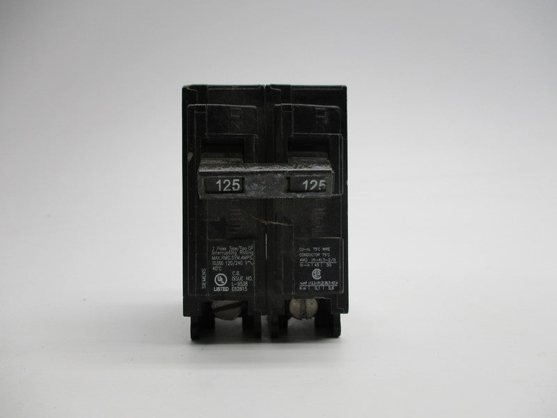 SIEMENS QP2125 CIRCUIT BREAKER 125A 120/240V UNMP