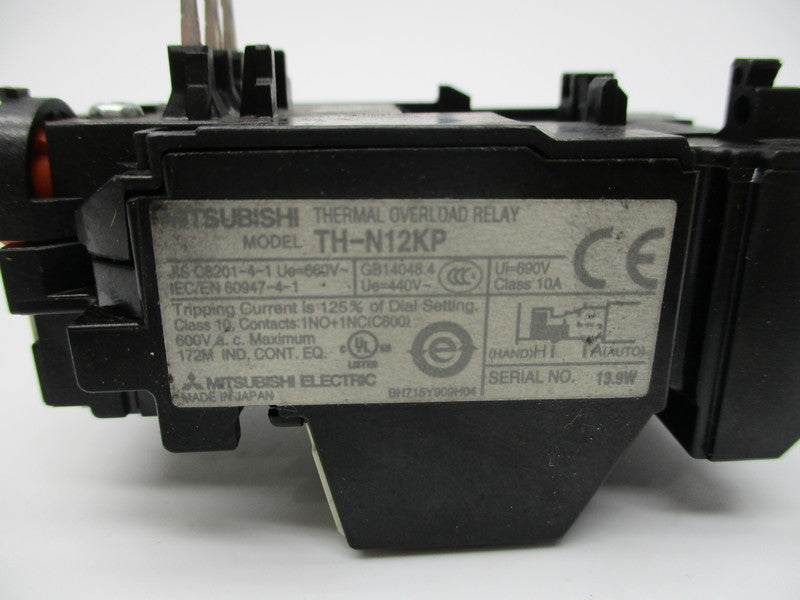 MITSUBISHI TH-N12KP-0.85A THERMAL OVERLOAD RELAY 0.7-0.85A NSNP