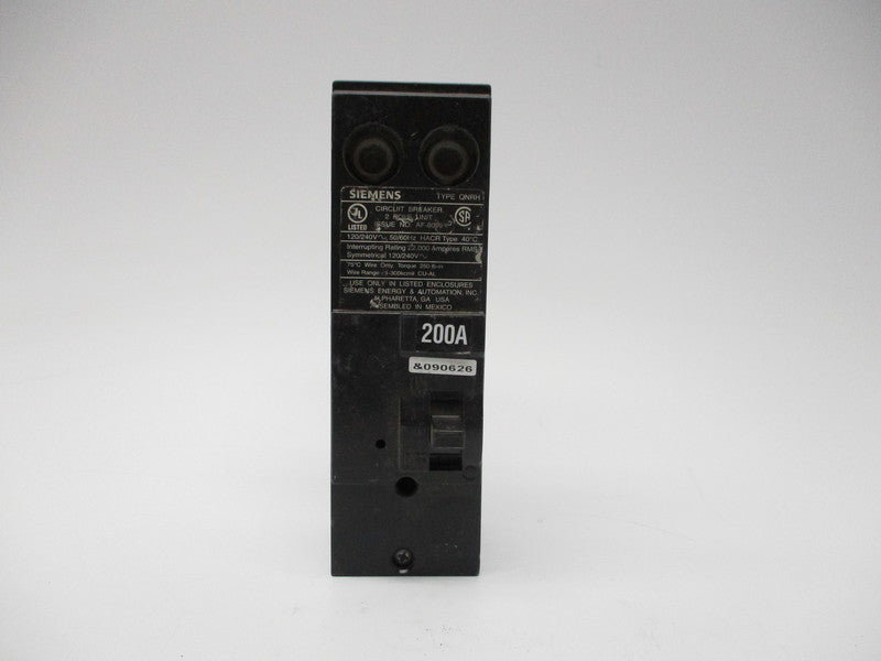 SIEMENS QNRH2200 CIRCUIT BREAKER 200A 120/240V UNMP