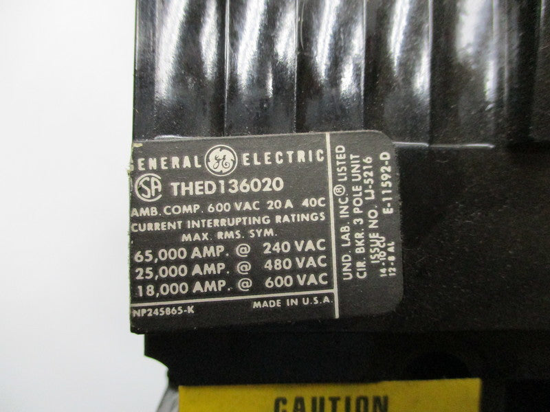 GENERAL ELECTRIC THED136020 600V 20A (BLACK) NSNP
