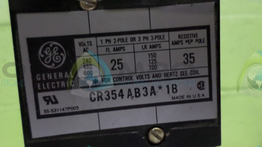 GENERAL ELECTRIC CR354AB3A CIRCUIT BREAKER *USED*