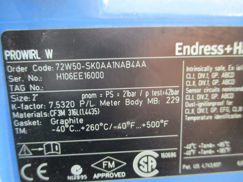 ENDRESS+HAUSER 72W50-SK0AA1NAB4AA PROWIRL-W NSNP