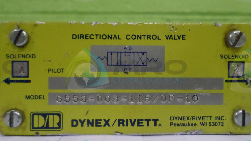 DYNEX 6553-D03-115/DF-10 DIRECTIONAL CONTROL VALVE *USED*