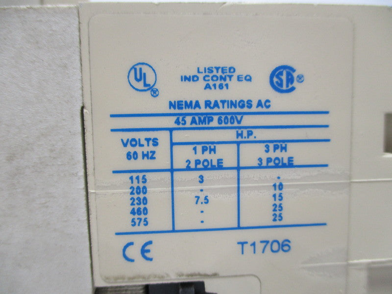 CUTLER HAMMER AN16GN0 45A, 600V UNMP