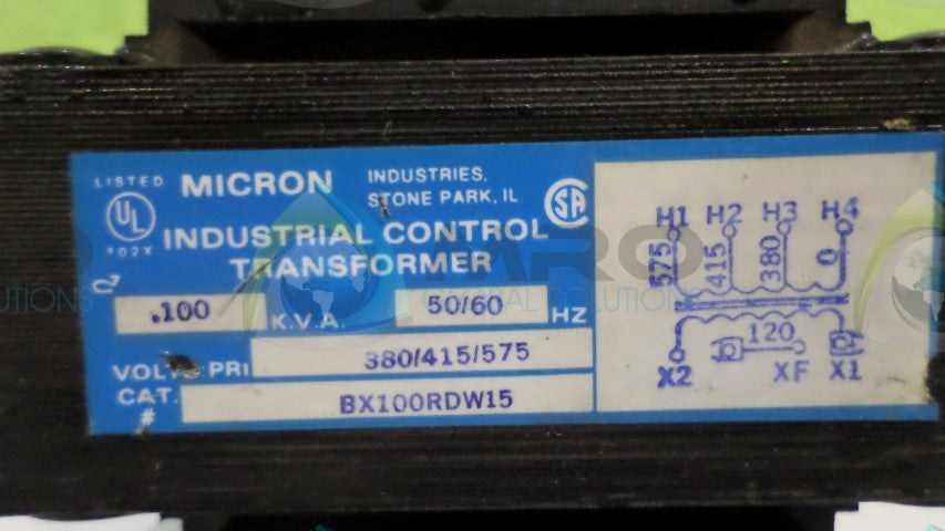 MICRON BX100RDW15 INDUSTRIAL CONTROL TRANSFORMER *USED*