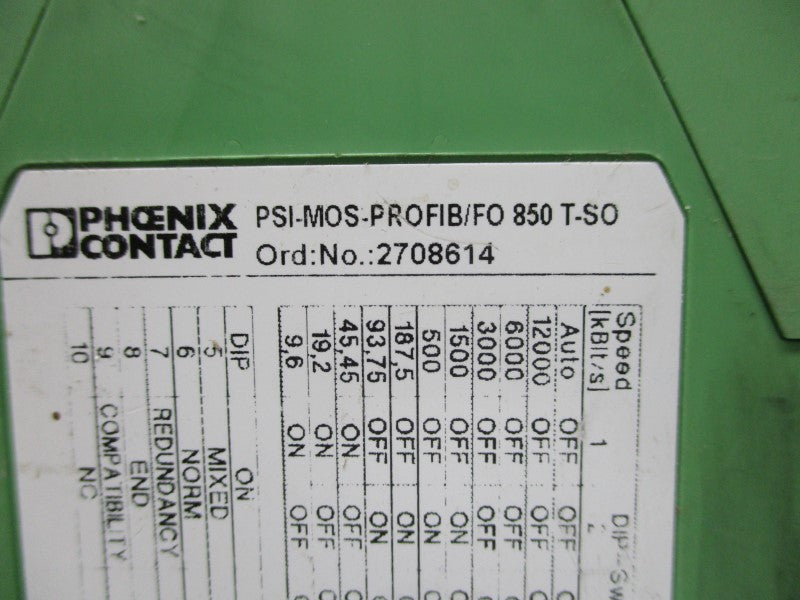 PHOENIX CONTACT PSI-MOS-PROFIB/FO850T-SO 2708614 UNMP
