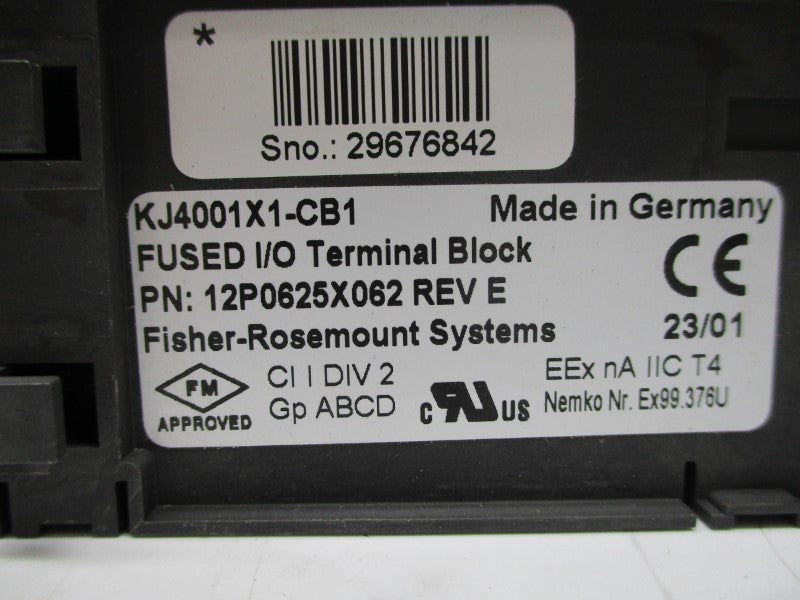 FISHER ROSEMOUNT KJ4001X1-CB1 12P0625X062 UNMP
