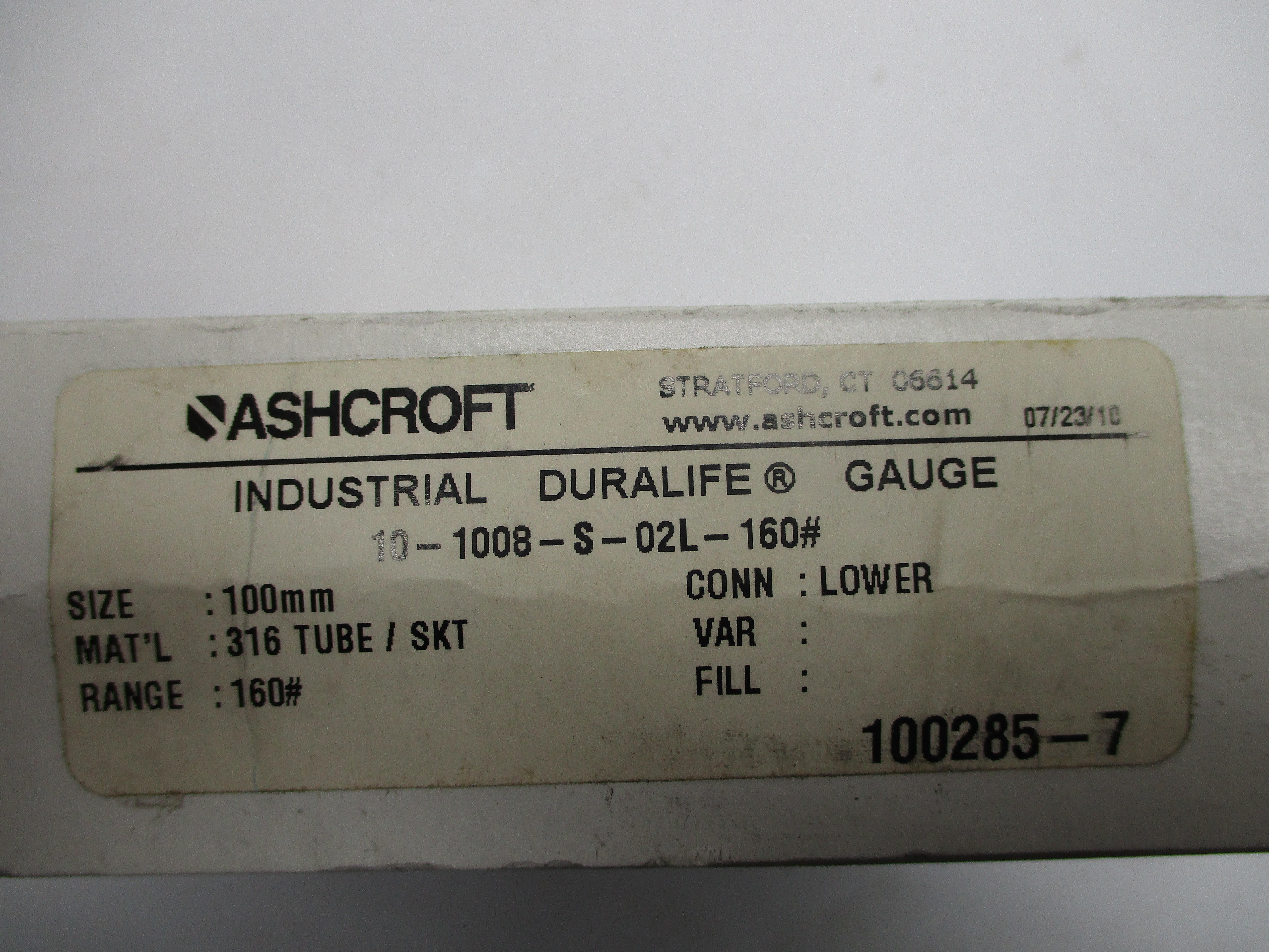 ASHCROFT 10-1008-S-02L-160# NSMP