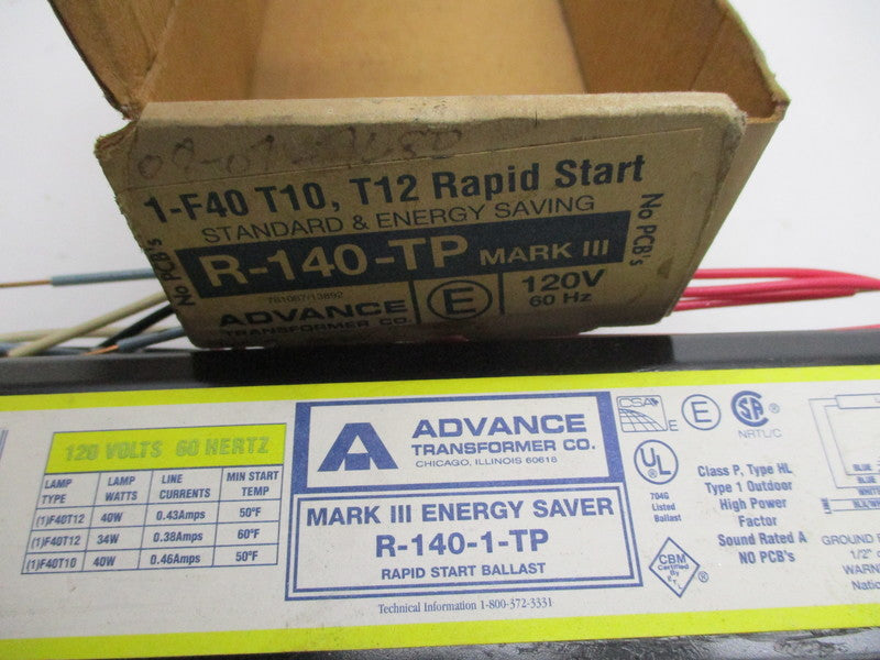 ADVANCE TRANSFORMER R-140-TP NSMP