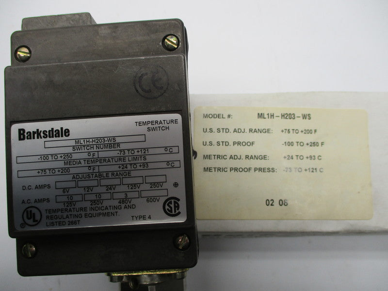 BARKSDALE ML1H-H203-WS NSMP